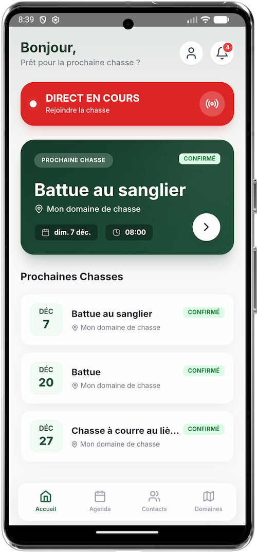 google pixel application mobile de chasse meschasses